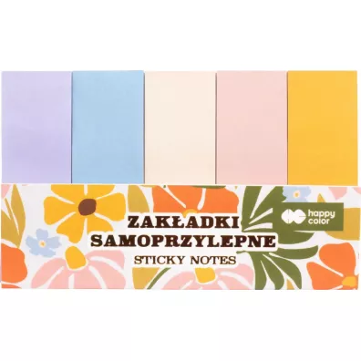 Zak�adki samoprzylepne BLOOM-Boho, 5szt. x 40 ark, 9x10cm, Happy Color