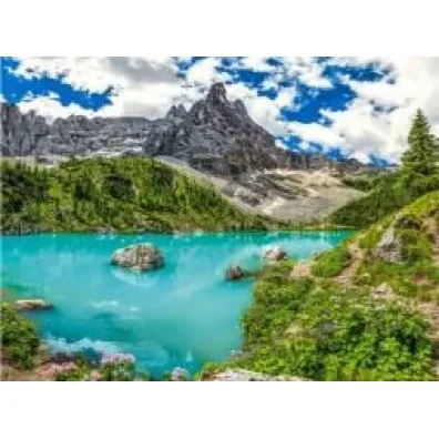 Puzzle 2000 el. Lake Sorapis, Alps, Italy Castorland