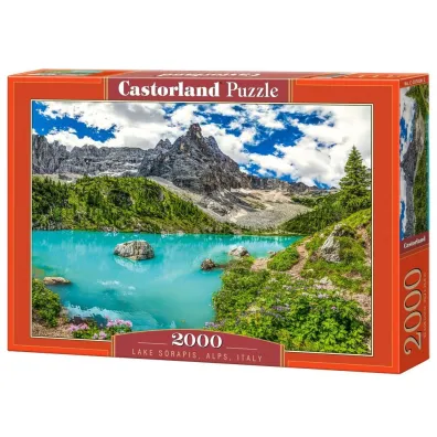 Puzzle 2000 el. Lake Sorapis, Alps, Italy Castorland