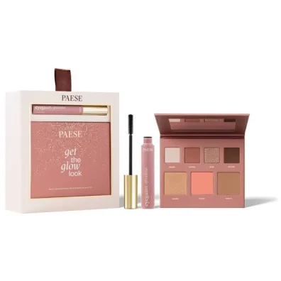 Paese Zestaw Double Glow Look Eyegasm Double tusz do rz�s z serum Black + Get The Glow Look wielozadaniowa paleta do makija�u twarzy i oczu 9 ml + 16 g