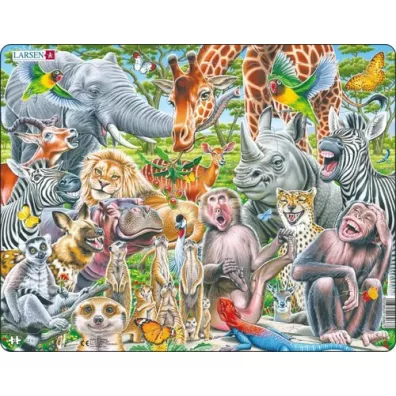 Puzzle 43 el. Selfie Weso�e afryka�skie zwierz�ta Larsen