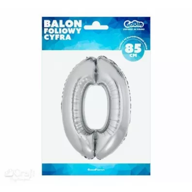 Godan Balon cyfra 0 srebrny 85cm
