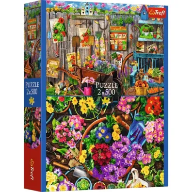 Puzzle 2x500 el. Prace w ogrodzie Trefl