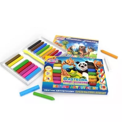 Sweet colours Zestaw plastelina + kredki 8 kolor�w
