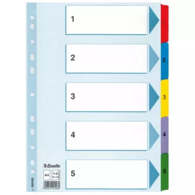 Esselte Przekadki kartonowe Mylar A4 1-5 biae