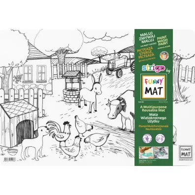 Funny Mat Transparent - �ycie na farmie. Mata do kolorowania wielokrotnego u�ytku Strigo