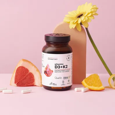 Aura Herbals Witamina D3 2000 IU + K2 suplement diety 90 kaps.