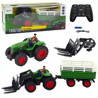 Traktor z przyczep� RC zdalnie sterowany LeanToys