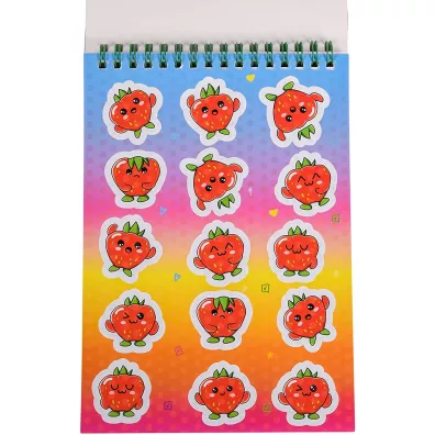 Pachn�cy notatnik z naklejkami Fruitysquad