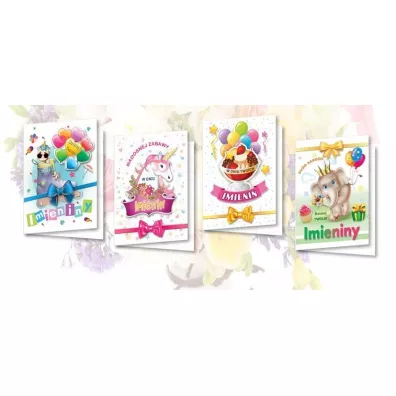 Top Graphic Karnet B6 z naklejkami Imieniny dzieci MIX 10 szt.