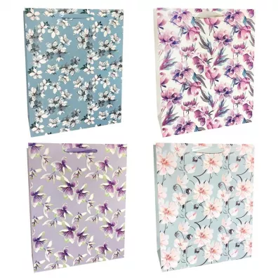 incood. Torba prezentowa 26x23 kwiaty pastelowe matowa