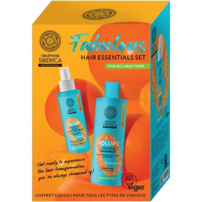 Natura Siberica Zestaw Oblepikha Fabulous Repair Multi-Use Serum wielofunkcyjne serum naprawcze do w�os�w + Volume Shampoo szampon nadaj�cy obj�to�ci 200 ml + 400 ml