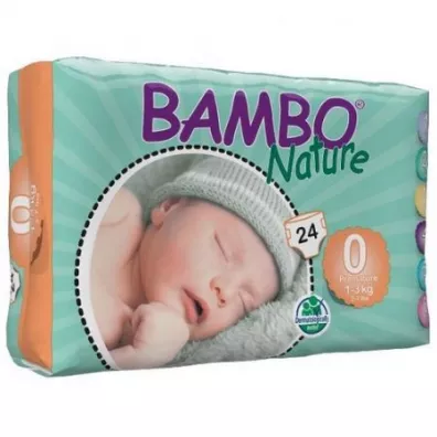 Bambo Nature Pieluszki 0 Premature (1-3 kg) 24 szt.