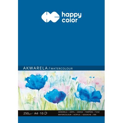 Happy Color Blok akwarelowy ART, biay, A4, 250g, 10 arkuszy 250 g 10 kartek