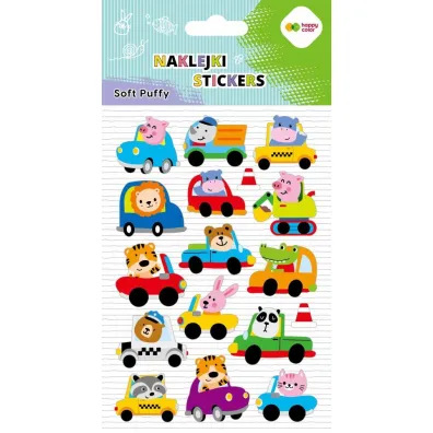 Happy Color Naklejki 3D SOFT PUFFY - Animal Cars, 110X205 mm