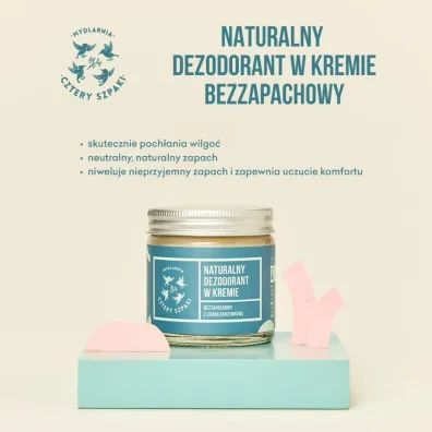 Mydlarnia 4 Szpaki Dezodorant w kremie bezzapachowy 60 ml