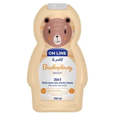 On Line �el do mycia cia�a, w�os�w i twarzy 3w1 dla dzieci Biszkoptowy Le Petit 350 ml