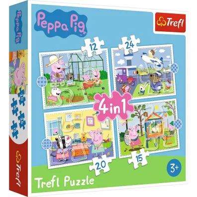 Puzzle 4w1 - Wspomnienia z wakacji. Peppa Pig (12+15+20+24 el.) Trefl