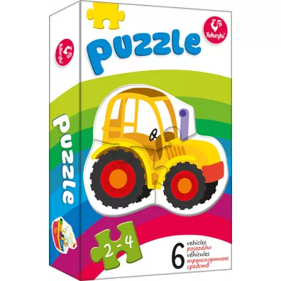 Puzzle 6w1 Pojazdy Kukuryku