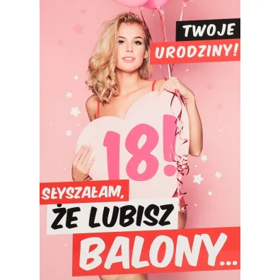 Karnet okazjonalny B6 z kopert� 18 Urodziny PAN DRAGON KB6-1785