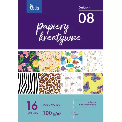 Tetis Papiery Kreatywne A4 Zestaw Nr 08