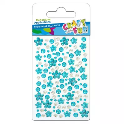 Craft with Fun Ozdoba dekoracyjna krysztalki samoprzylepne kwiaty