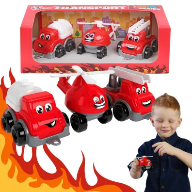 Zestaw mini pojazd�w. Stra� po�arna Technok