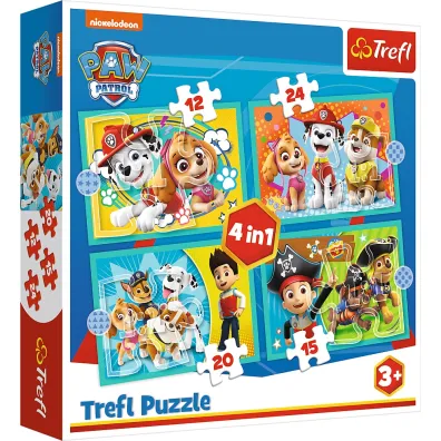 Puzzle 4w1 - Wesoa ekipa Psiego Patrolu (12+15+20+24 el.) Trefl