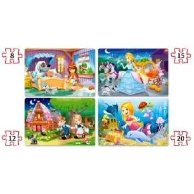 Puzzle maxi 4w1 - Pi�kne bajki (8+12+15+20 el.) Castorland