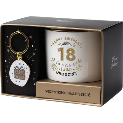Be-Happy Gifts Zestaw prezentowy na 18 urodziny bia�o-z�oty