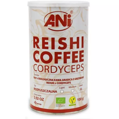 Ani Kawa rozpuszczalna arabica z grzybami reishi + cordyceps 100 g Bio