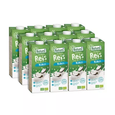 Natumi Nap�j ry�owo-kokosowy bezglutenowy Zestaw 12 x 1 l Bio