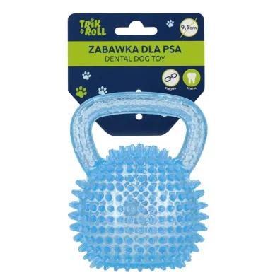 Zabawka dla psa Pi�ka 9,5cm z uchwytem niebieska TRIK&ROLL 560677