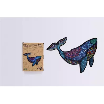 Puzzle drewniane eko 125 el. Pot�ny wieloryb A3 PuzzleOK
