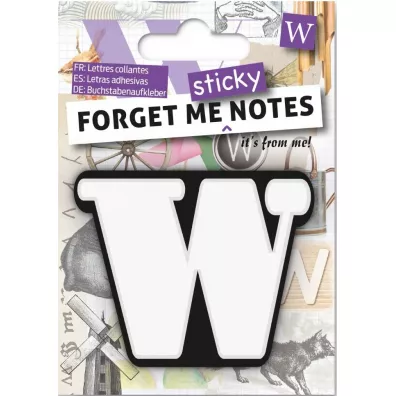 If Forget me stick. Notes kart samoprzylepne litera W
