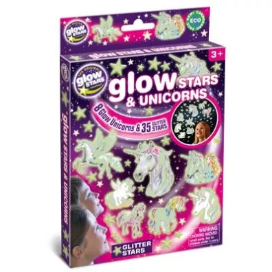 Brainstorm Toys Zestaw kreatywny �wiec�ce gwiazdy i jednoro�ce naklejki