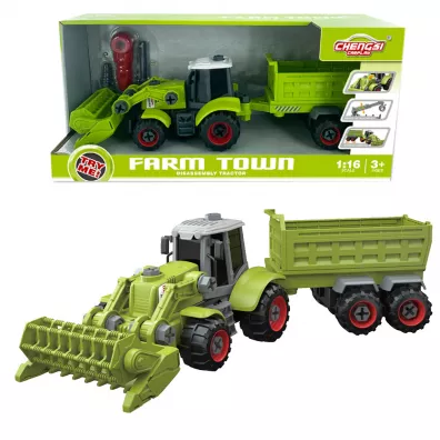 Traktor z �y�k� i przyczep� do skr�cania Askato