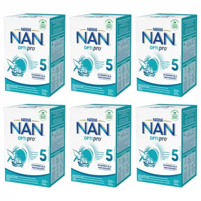 Nestle Nan Optipro 5 Junior Produkt na bazie mleka dla dzieci po 2,5. roku Zgrzewka 6 x 650 g