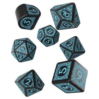 Viking Dice Set, kostki do gry, turkusowe, czarne Q-Workshop