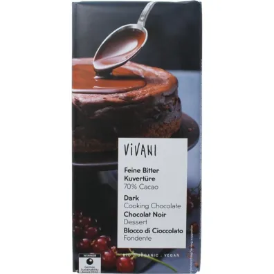 Vivani Czekolada kuwertura gorzka do gotowania wega�ska 150 g Bio