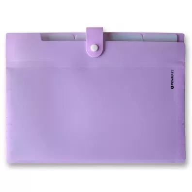 Penmate Teczka z 5-ma przegr�dkami A4 PP-105 pastelowa fioletowa