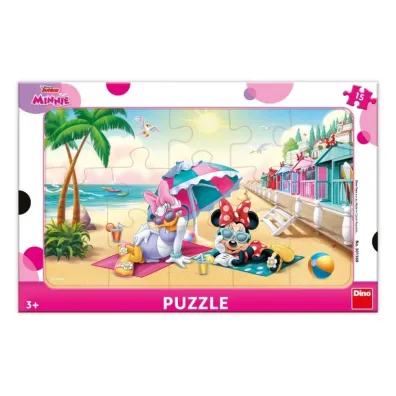 Puzzle ramkowe 15 el. Myszka Minnie Na pla�y Dino Toys
