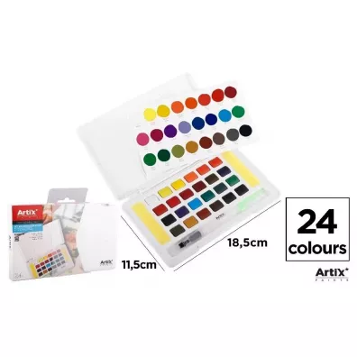 Artix Farba akwarelowa z p�dzlem wodnym 24 szt.