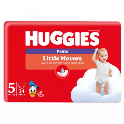 Huggies Pieluchomajtki Little Movers Pants 5 Jumbo Pack (12-17 kg) 34 szt.