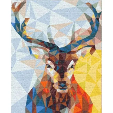 Brushme Malowanie po numerach - Jele� w kalejdoskopie 40x50cm