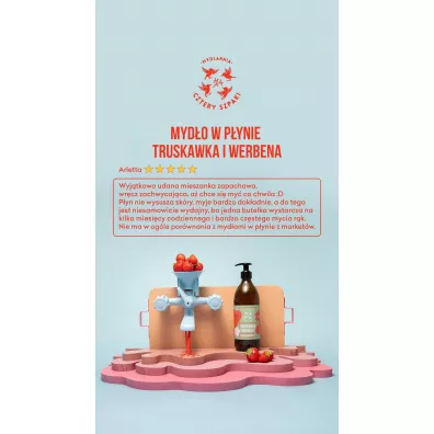 Mydlarnia 4 Szpaki Zestaw Truskawka i Werbena olejek do masau + mydo w pynie 500 ml + 100 ml