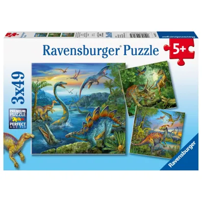 Puzzle 3x49 el. Fascynacja Dinozaurami Ravensburger