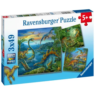 Puzzle 3x49 el. Fascynacja Dinozaurami Ravensburger