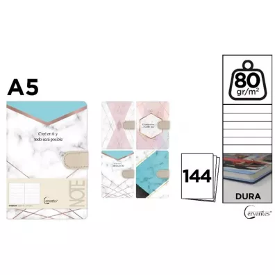 Cervantes Notes A5/144K z zamkni�ciem na magnes MIX