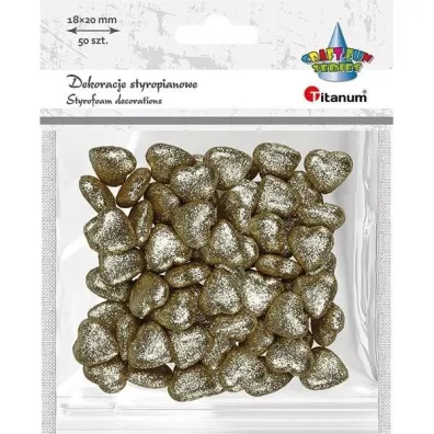 Titanum Styropianowe serca z�ote 19x19mm 50 szt.